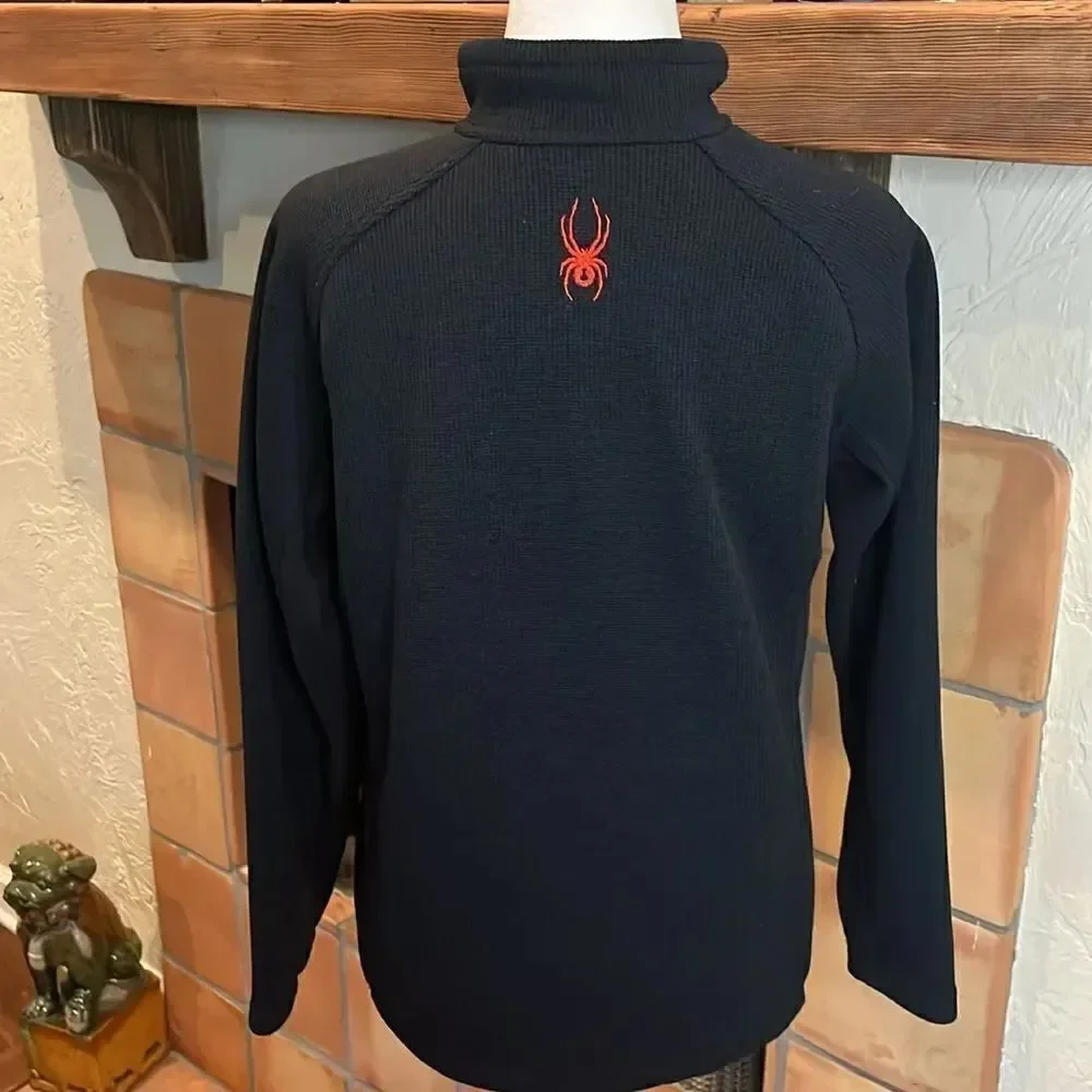 Spyder Boys Black Fleece Lined 1/4 Zip Pullover, size L!